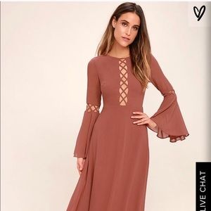 Lulus dusty rose floor length dress.